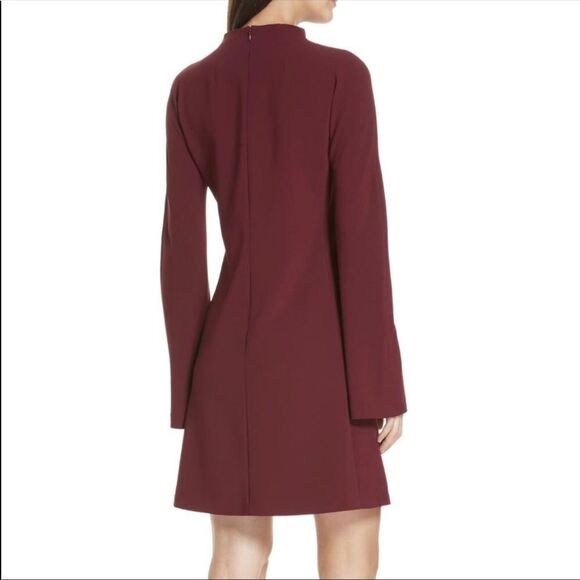THEORY | Admiral Dolman Long Sleeve Shift Dress Deep Mulberry Size 6 - Picture 2 of 13